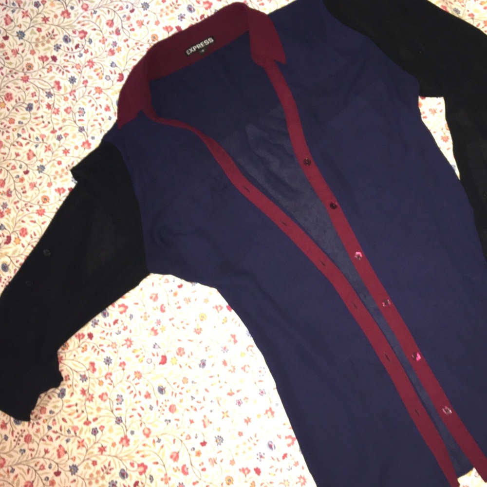 Blouse multicolor long sleeve shirt